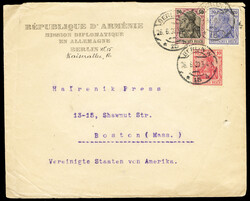 1920 (20 June) cover with corner cachet of "Republique d'Armenie ...