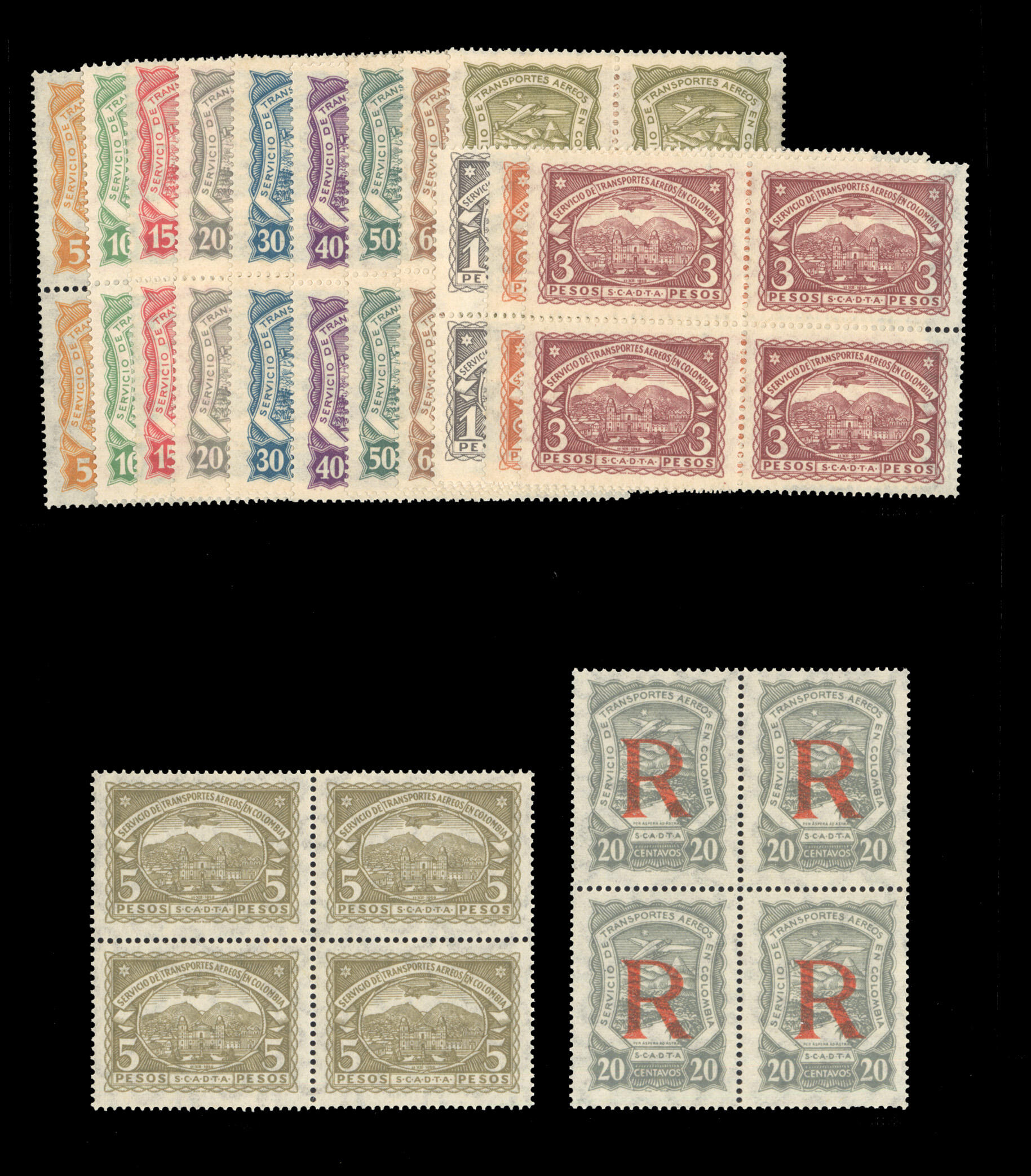 COLOMBIA Air Post (C38-50,CF1) 1923-28 Scadta Issue, complete set in ...