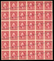 United States 1917-29 Issues (554a) 1923 2c carmine, block of 36, ...