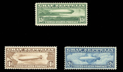 United States - Air Post (C13-15) 1930 Zeppelin, 65c-$2.60, set of ...