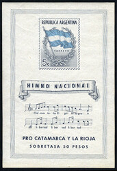 ARGENTINA Semi-Postals (B11) 1944 National Anthem, 5c+50p souvenir ...