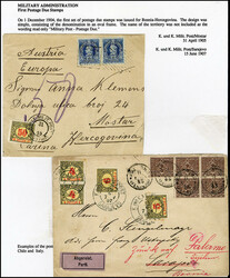 BOSNIA & HERZEGOVINA Postage Dues 1905-07 (31 Apr) cover from Chile ...