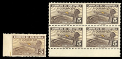 COLOMBIA (423a) 1935 Barranquilla Games, 5c dark brown & yellow, ...