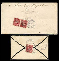 COLOMBIA Local Stamps 1901 two covers from Tumaco (March 15) to New ...