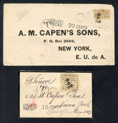 COLOMBIA Local Stamps 1901 two covers from Tumaco (March 15) to New ...