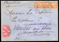 EGYPT 1895 (20 Aug) registered cover from Suez to Monaco, franked ...
