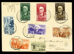 ETHIOPIA Flight Covers 1936 Italian Occupation Issue, complete set of ...