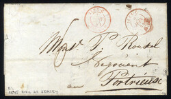 FRANCE 1843 (28 Dec) FL from Jersey (red 29 December departure cds on ...