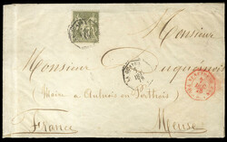 FRANCE French Consular Post - Venezuela 1878 (7 Dec) cover to France, ...