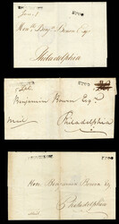 United States Stampless covers Rhode Island 1796 three outer FLs, ...