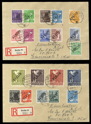 GERMANY Berlin (9N13-20) 1948 50pf-5M, eight different, used on ...