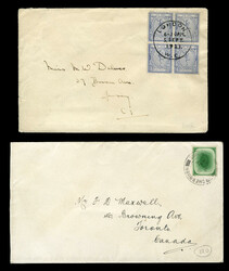 GREAT BRITAIN 1923 1p blue "Air Mail" trial essay, block of four, ...