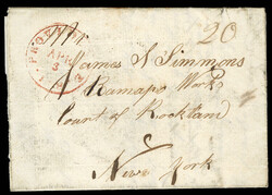 United States Stampless covers Rhode Island 1816 (3 Apr) FL to New ...