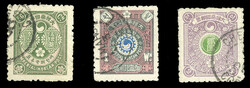 KOREA (31-33) 1900-01 50ch, 1wn, 2wn, three different used, fine-v.f. ...