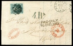 (89) 1868 10c green Washington E Grill tied by cork cancel with ...