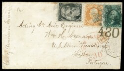 (68,71,73) 1861 10c green Washington, 30c orange Franklin and 2c ...