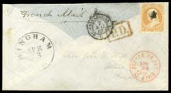 (71) 1861 30c orange Franklin canceled by the famous Hingham, Mass. ...
