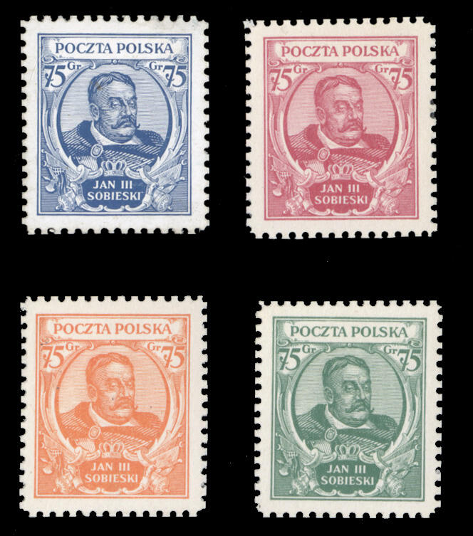 POLAND (262P) 1930 King Jan III Sobieski, 75gr, four different ...