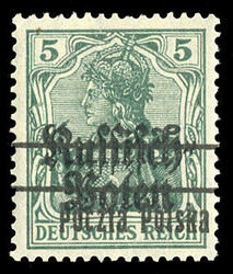 POLAND (18P) 1918-19 5pf green "Poczta Polska" on bottom of "Russisch ...