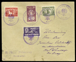 POLAND (133/139) 1919 National Assembly Issue, 10f,15f,25f and 1m, ...