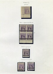 POLAND (153a,b,var) 1921 "3 Mk" on 40f violet, specialized group, ...