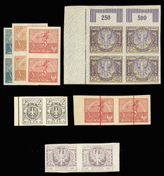 POLAND (154/205P) 1921-23 10mk, 15mk, 20mk Sower, imperforate ...