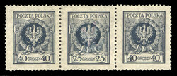 POLAND (222a) 1924 Eagle Garland, 25gr error, printed in indigo ...