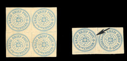 1862 (2k) blue, imperforate block of four, also horizontal Tete-Beche ...