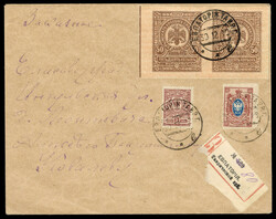 1919 (30 Dec) registered cover from Yevpatoria to Elizavetgrad, ...