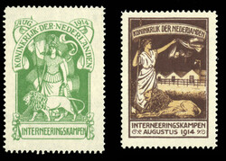 NETHERLANDS Military Stamps 1916 Internment Camp stamps, set of two, ...