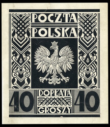 POLAND Postage Dues (J83E) 1930 40gr black, unadopted design, large ...