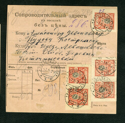 South Russia (68a,71) 1920 (7 May) large parcel card franked on both ...