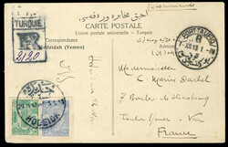 YEMEN 1911 (29 Nov) registered picture postcard from Hodeida to ...