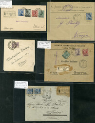 ALBANIA 1908-17 four covers and a wrapper from Janina to Italy, ...