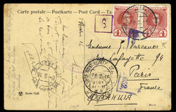 BELGIUM Military Mail 1916 cover and two picture postcards to France, ...