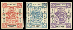 CHINA Treaty Ports - Shanghai (155/59E) 1893 2c, 5c and 20c, three ...