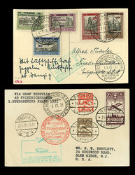 DANZIG Zeppelin Flights 1931-32 two flown cards, 1931 1st SAF to ...
