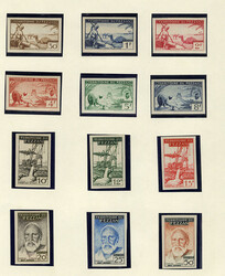 FEZZAN (2N12-23var) 1951 Issue complete, imperforate singles, n.h., v ...