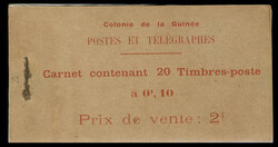 FRENCH COLONIES French Guinea (Maury 2) 1913 2fr unexploded booklet, ...