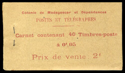 FRENCH COLONIES Madagascar (Maury 4,6) 1922-27 2fr unexploded booklet ...