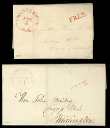 United States Stampless covers Rhode Island 1824 two FLs from ...