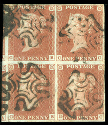 GREAT BRITAIN (3) 1841 1p red brown, medium wove deeply blued paper, ...
