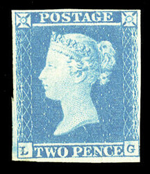 GREAT BRITAIN (4) 1841 2p blue, lettered L-G, unused (regummed), ...