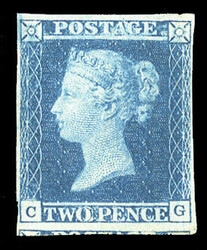 GREAT BRITAIN (4b) 1841 2p deep full blue, lettered C-G, unused ...