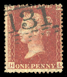 GREAT BRITAIN (33) 1864 1p rose red, Plate 225, lettered H-L, ...