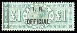 GREAT BRITAIN Officials (O15) 1892 I.R. Official, ?1 green, lettered ...