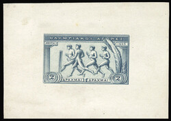 GREECE (195P) 1906 Olympics, 2dr greenish gray, trial color die proof ...