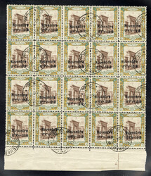 IRAN (610-16) 1918 ?November 1918? overprints, blocks of 20, canceled ...