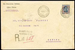 ITALY ITALIAN OFFICES IN CHINA - Tientsin (Sass.25) 1921 (8 Oct) ...