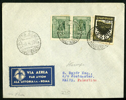 ITALIAN COLONIES Aegean Islands - Rhodes Flight Covers 1937 (8 Apr) ...
